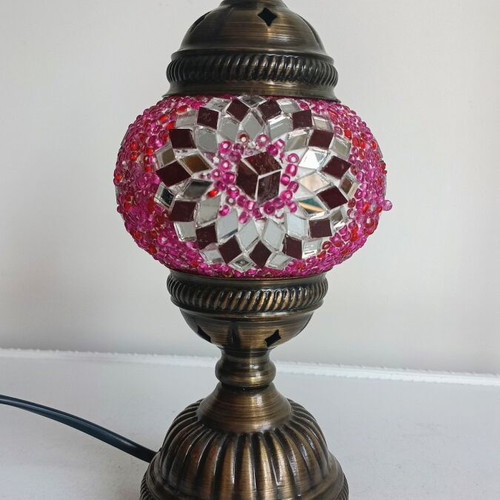 Table lamp like new, handmade in traditional Turkish mosaic style