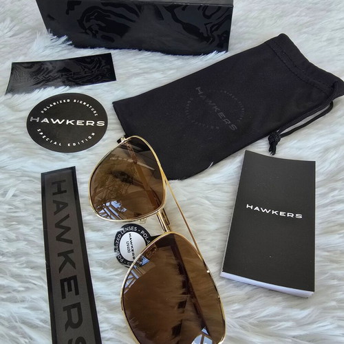 Hawkers Lax Polarized Gold Olive Sunglasses new