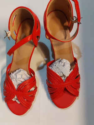 Shein red sandals new, size 36, 8 cm heel