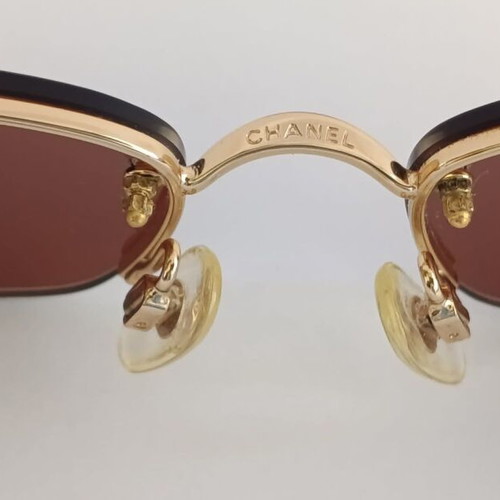 Chanel 2065-B Sunglasses Like New Brown Gold Made in Italy