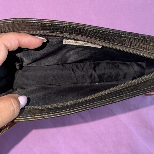 Nine West shoulder bag like new, dark khaki leather with gold chain