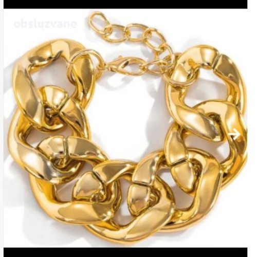 Fashion bracelet oversized chain new, gold tone