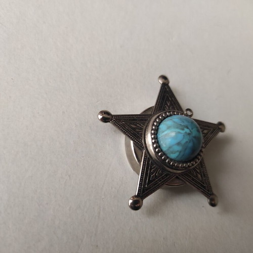Star talisman like new, silver with turquoise stone