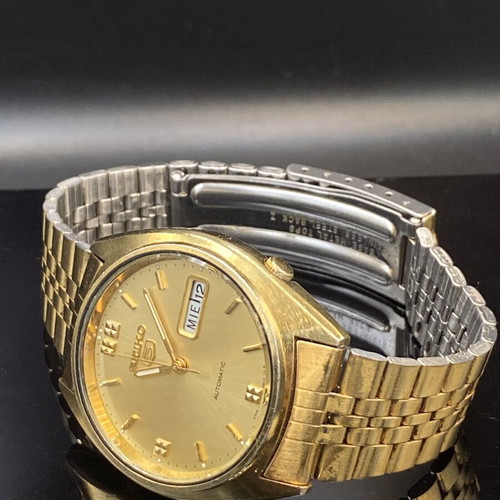 Seiko 5 Datejust Automatic men's watch like new, gold plated