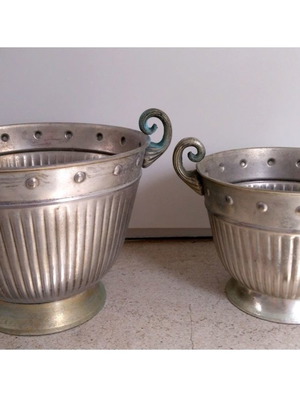 Vintage Indian Metal Planters / Pots