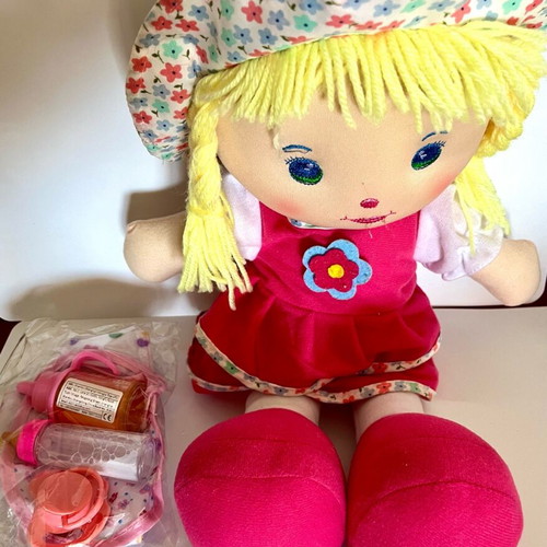 Doll feeding set with cloth doll gift new