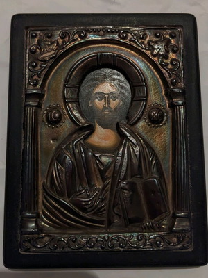 Ιησούς Χριστός εικόνα ασημένια 950° Βυζαντινής τέχνης
