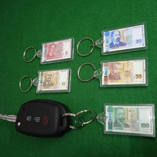 Keychain with Bulgarian banknotes new 5, 10, 20, 50, 100 leva