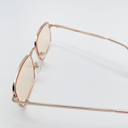 Pull & Bear Gold Rectangular Sunglasses used, Medium