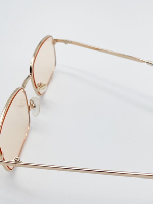 Pull & Bear Gold Rectangular Sunglasses used, Medium