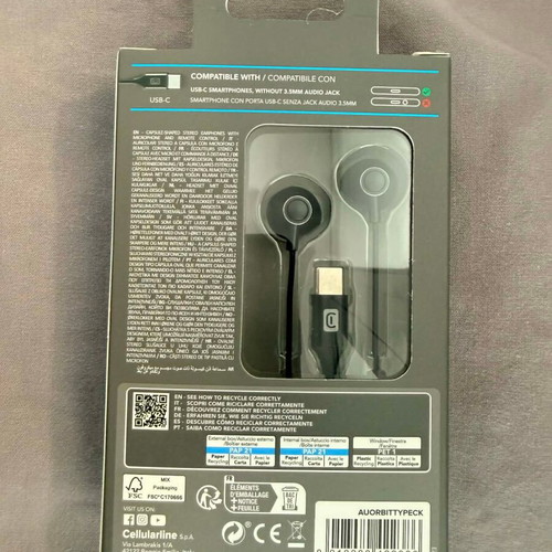 Cellularline ORBIT Type-C handsfree earphones new, sealed