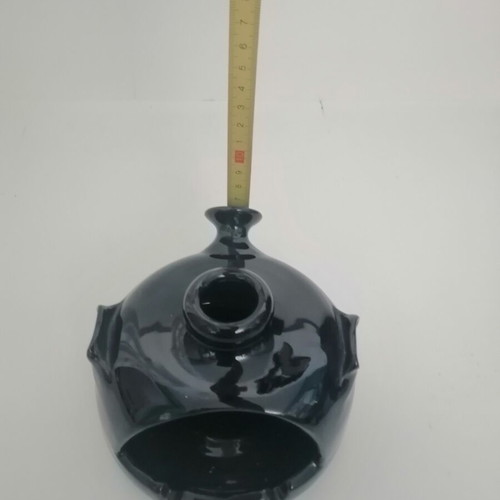 Ceramic ashtray blue with windproof design