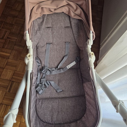 Lorelli Luna 2 in 1 baby stroller beige, convertible bassinet