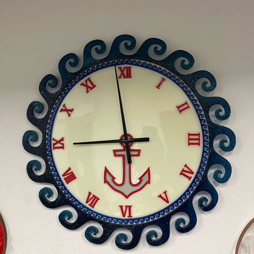 Handmade wall clocks from liquid glass, new, analog