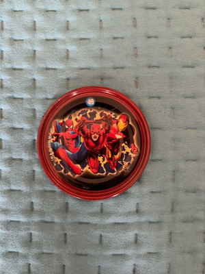 Tapas used toy tag with superhero design