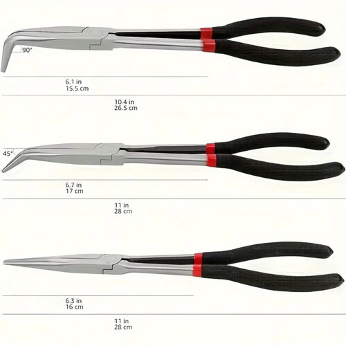Long-nose pliers set of 3 pieces new