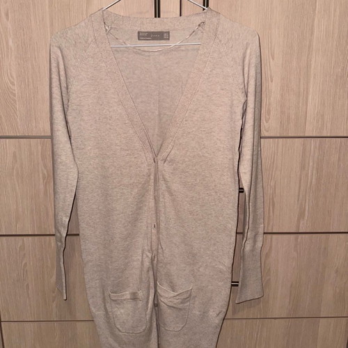 Zara spring cardigan medium used, beige long