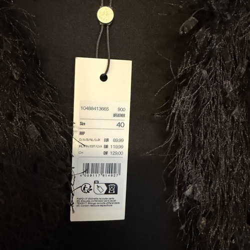 Someday Black Statement Jacket with Feather Texture New