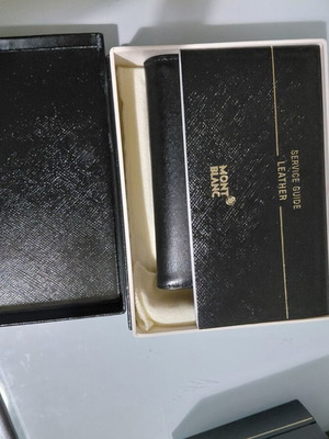 Montblanc δερμάτινη θήκη καρτών καινούργια, μαύρη με υφή Saffiano