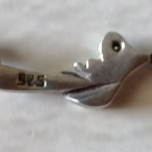 Silver 925 necklace with lovebirds and figaro chain new