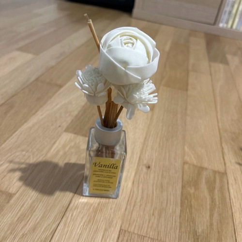 Jar with sticks for room fragrance used