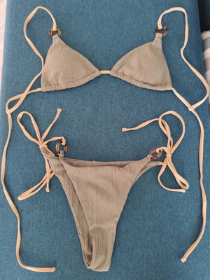 Shein bikini set with cords, new, size Small, grey