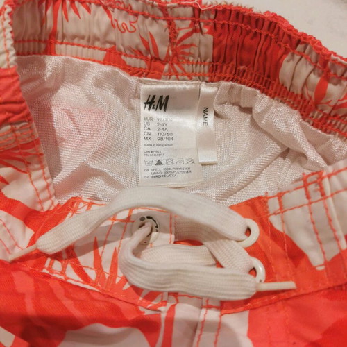 H&M swim shorts like new, size 98/104, white and orange