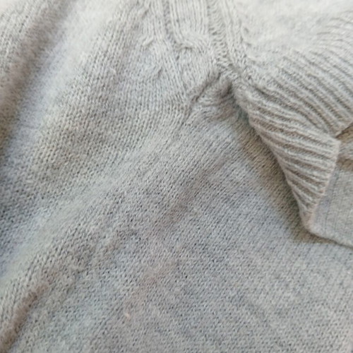 Motivi short-sleeve knit sweater, gray, size M, 5% cashmere