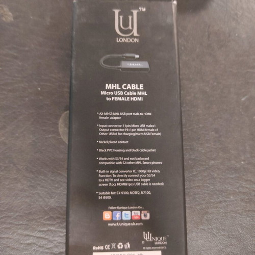 MHL cable new, micro USB to female HDMI
