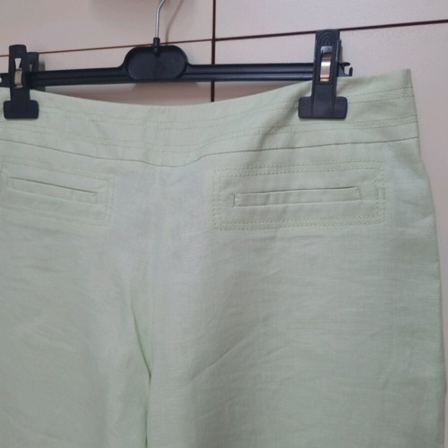 Marks & Spencer linen pants in light pistachio, like new, size 14 UK