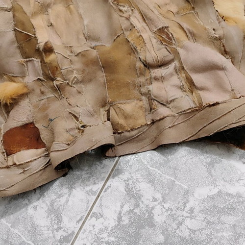 Leather fur rug used