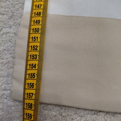 White curtain with beige border and embroidery like new