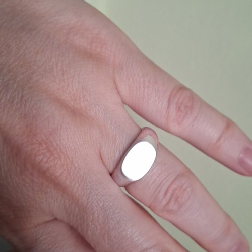 Copper ring in silver tone like new