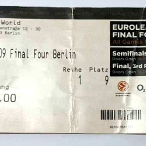Συλλεκτικά εισιτήρια Turkish Airlines EuroLeague Final Four σετ σαν καινούργιο