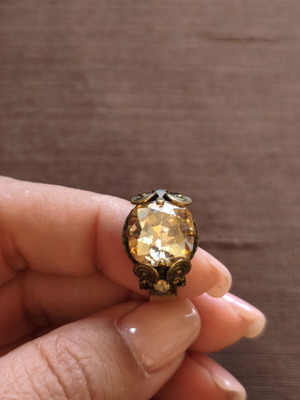 Vintage Dimitriadis adjustable ring with large faceted stone used