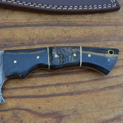 Damascus hand forged kitchen chef cleaver with buffalo horn handle, Eagle Collection 5760