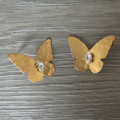 Butterfly stainless steel earrings new, gold-colored