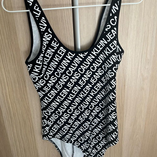 Calvin Klein bodysuit small black like new, elastic cotton