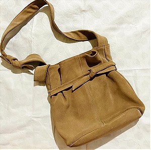 Vintage δερμάτινη καστόρινη τσάντα