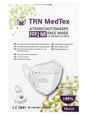 Μάσκες FFP2 TRN MedTeks σετ 20 τεμαχίων καινούργιες, λευκές