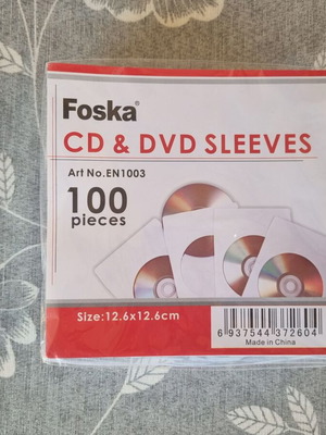 Foska CD and DVD Sleeves New Pack of 100