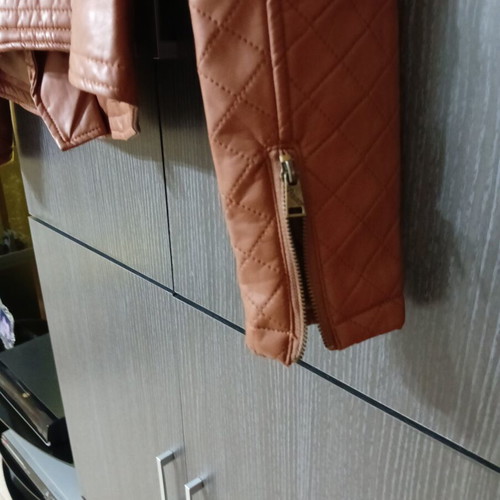 Therapy women's faux leather jacket size M 38 like new brown
