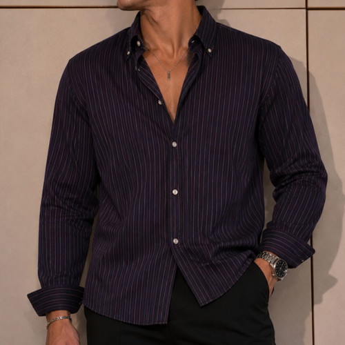 Men's Cotton Shirt L like new, purple, 100% cotton