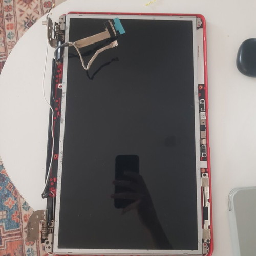 Dell Inspiron 1545 laptop screen with top cover, hinges, camera, antenna used