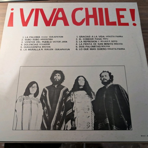 Raza De Cobre ¡Viva Chile LP like new, folk