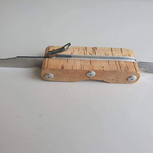 Ausonia Italian fishing knife new, stainless steel cork handle