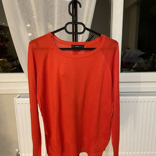 Zara long-sleeve blouse like new, red, size L