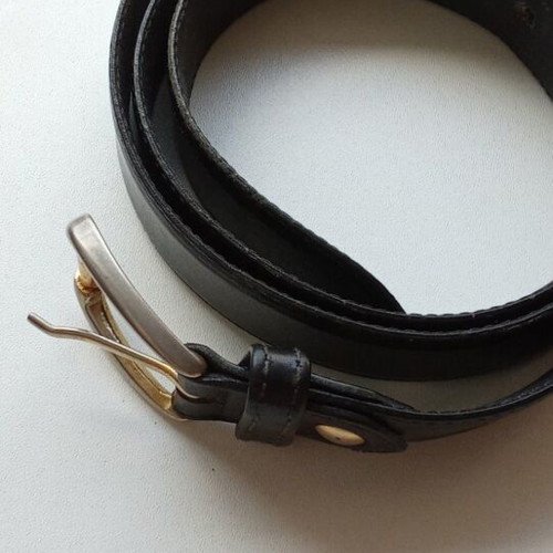 Real Leather Belt like new, black and gold, 120cm
