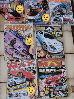 Комплект списания Tuning като нов, 7 редки броя Max Power & Burn Out Mazda RX-7 & RX-8