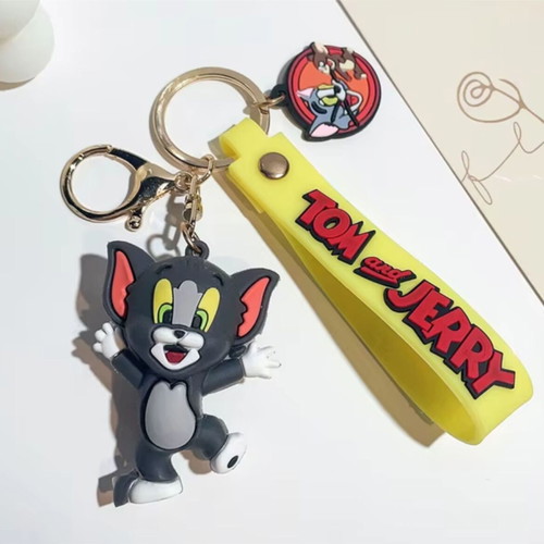 Tom rubber keychain new, gray and yellow